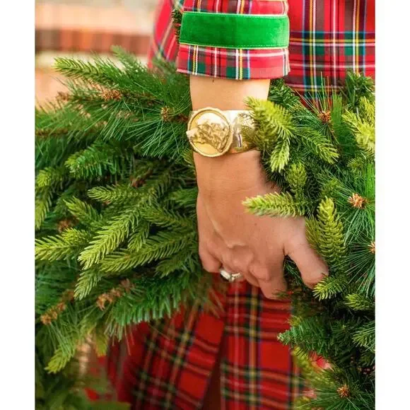 HOUSE OF MBR RED TARTAN BOUVIER LONG $385 NWT SIZE XL - Picture 7 of 14